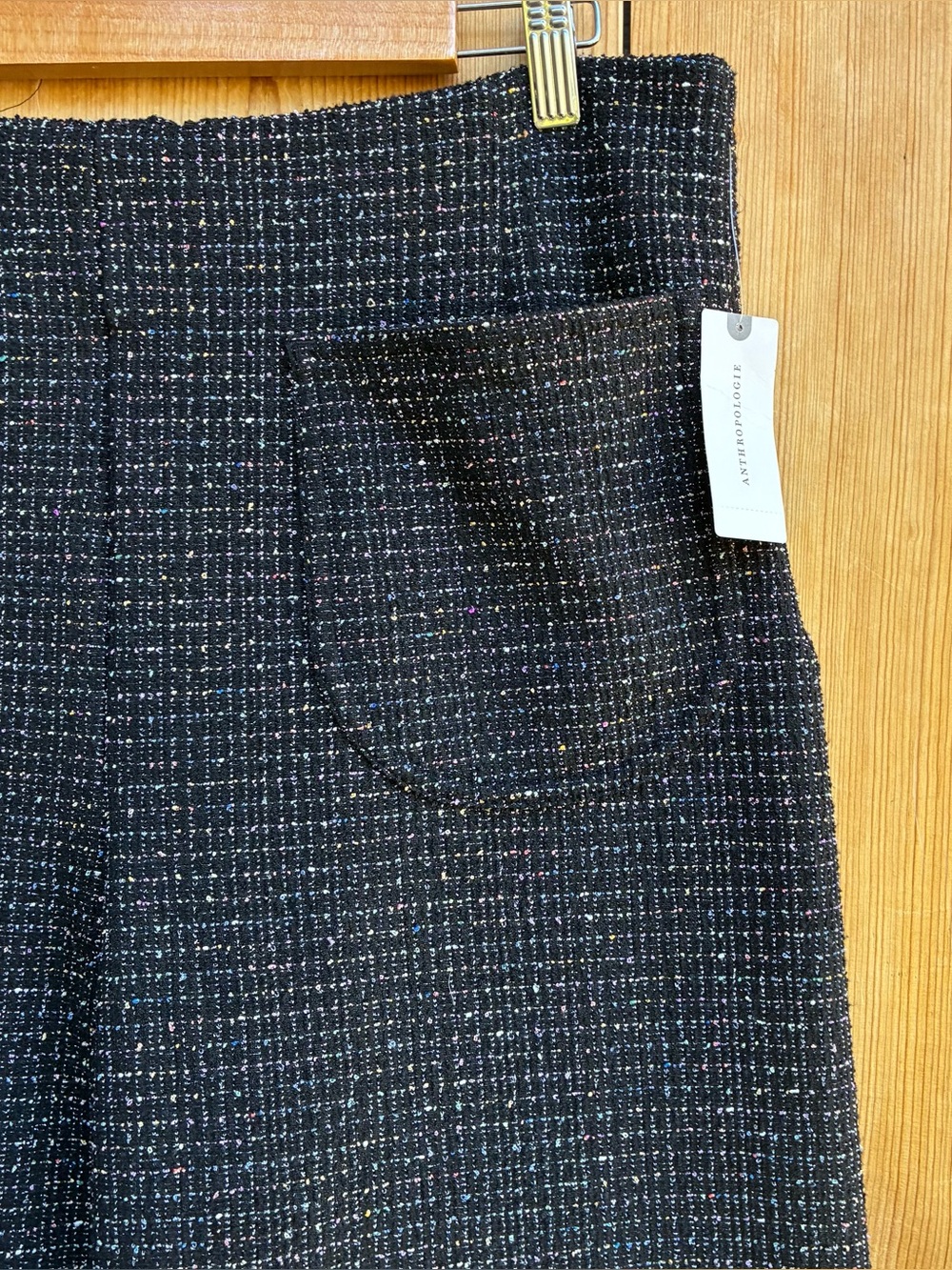 Maeve NWT The Colette Crop Tweed Ruffle-Hem Pants Sz 32 - Picture 6 of 12